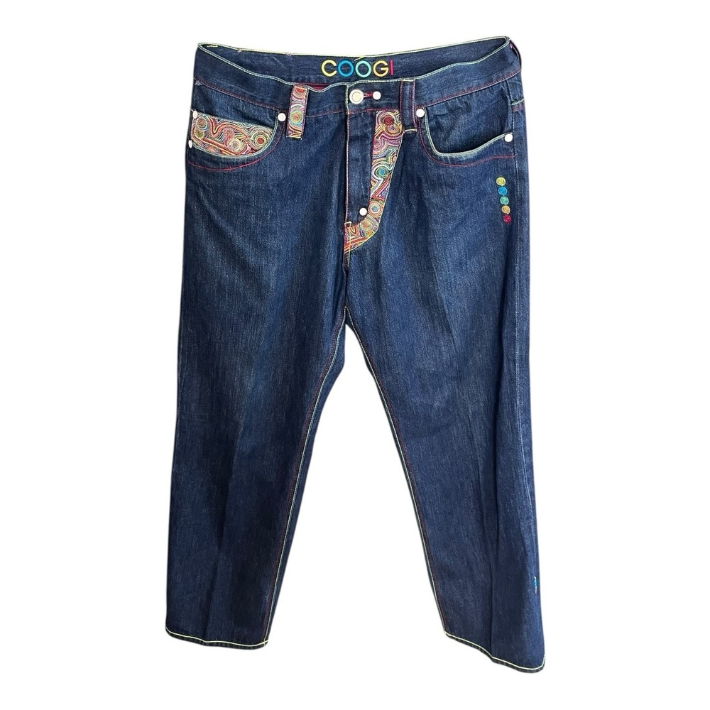 Vintage Coogi Jeans Mens 36x34 Emroidered Denim Spellout Hip Hop Streetwear Y2K